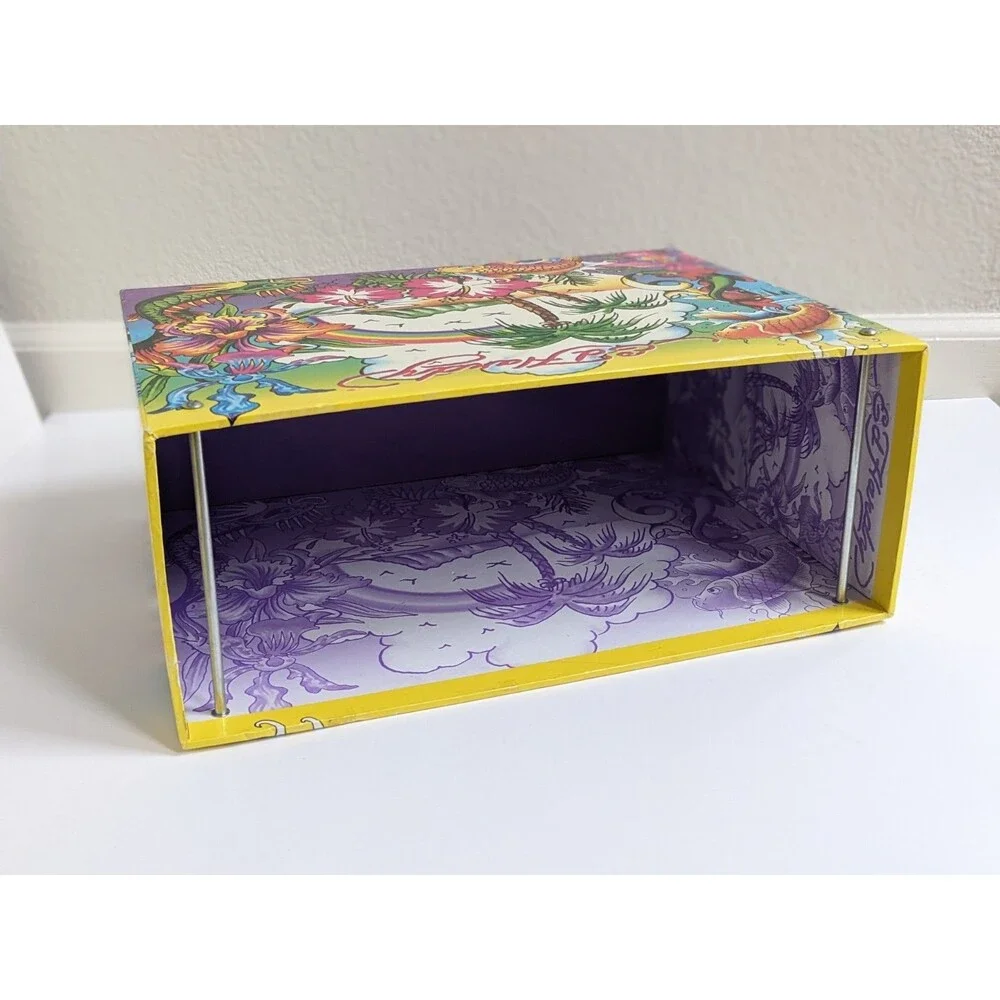 Ed Hardy‎ x Lisa Frank Hanging File Box Tropical Tattoo Art Koi Dragon Rainbow